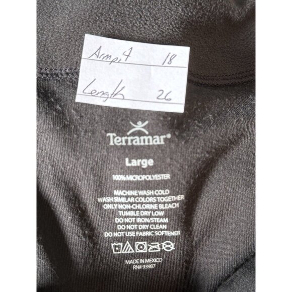 Terramar Womens 1/4 Zip Micropolyester Base Layer Size Large Black Long Sleeves - Picture 2 of 7